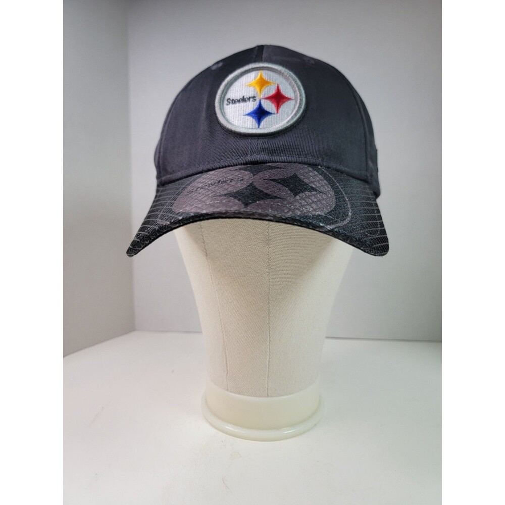New Era 39THIRTY Pittsburgh Steelers NFL Gray Stretch Fit Hat Cap M/L Graphic...